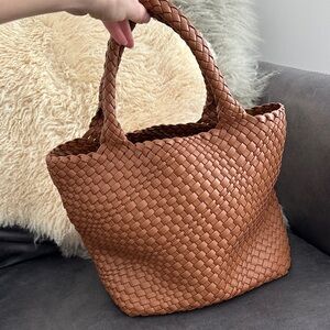 Elegant Brown Woven Tote Bag